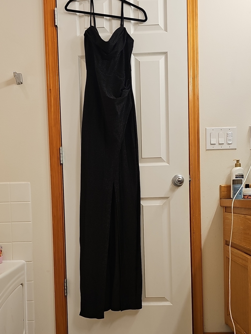 Elegant Black Evening Dress with Cowl Neck